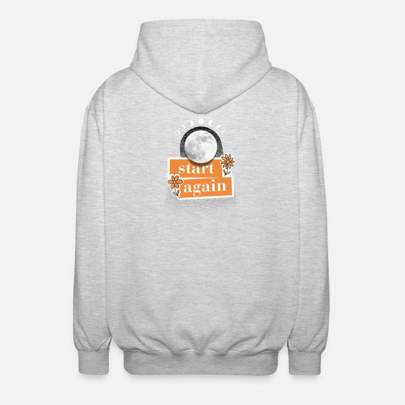 start again - Unisex Hooded Jacket - light heather grey