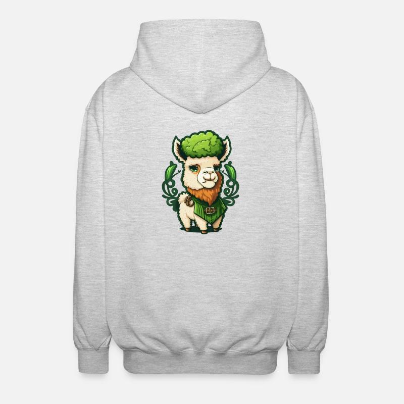Doux Lama de la Saint-Patrick - Veste à capuche unisexe - gris clair chiné