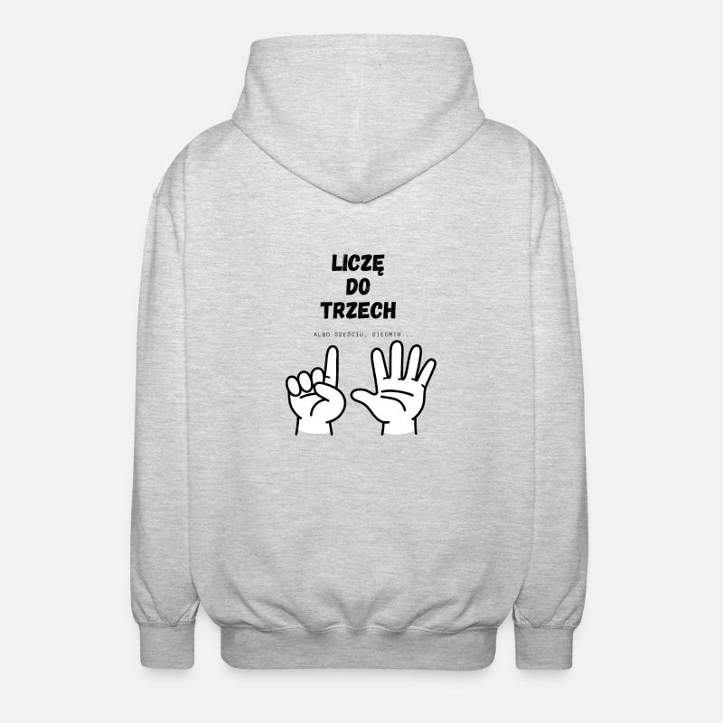 I'm counting to three - Unisex Hooded Jacket - light heather grey