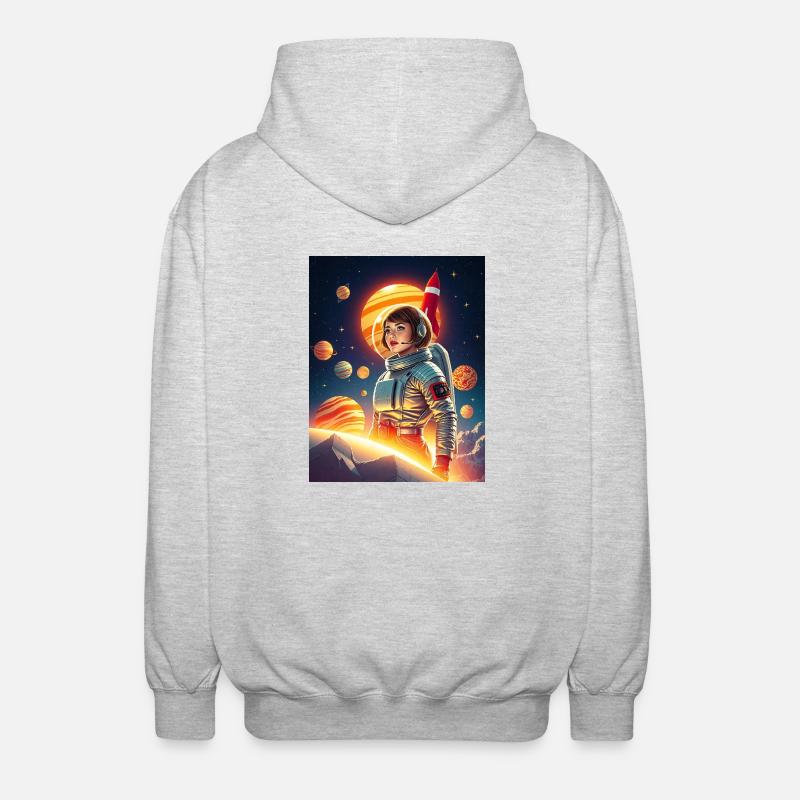 Astronaute dans l’espace - Veste à capuche unisexe - gris clair chiné