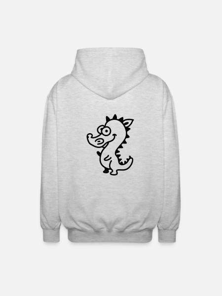 Drachen - Line - Unisex Kapuzenjacke - Hellgrau meliert