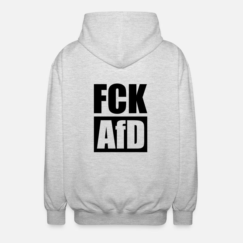 Fuck AFD - Unisex Kapuzenjacke - Hellgrau meliert