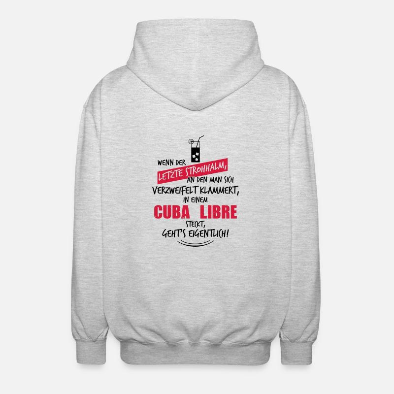 Letzter Strohhalm Cuba Libre - Unisex Kapuzenjacke - Hellgrau meliert