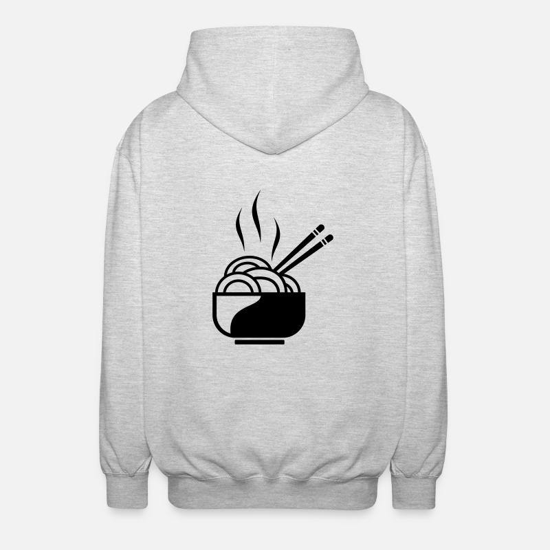 Nudeln mit Stäbchen - Unisex Kapuzenjacke - Hellgrau meliert
