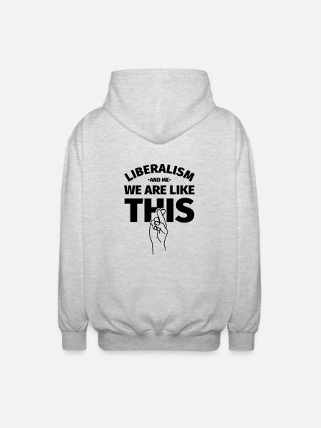 Liberalismus Liberaler - Unisex Kapuzenjacke - Hellgrau meliert