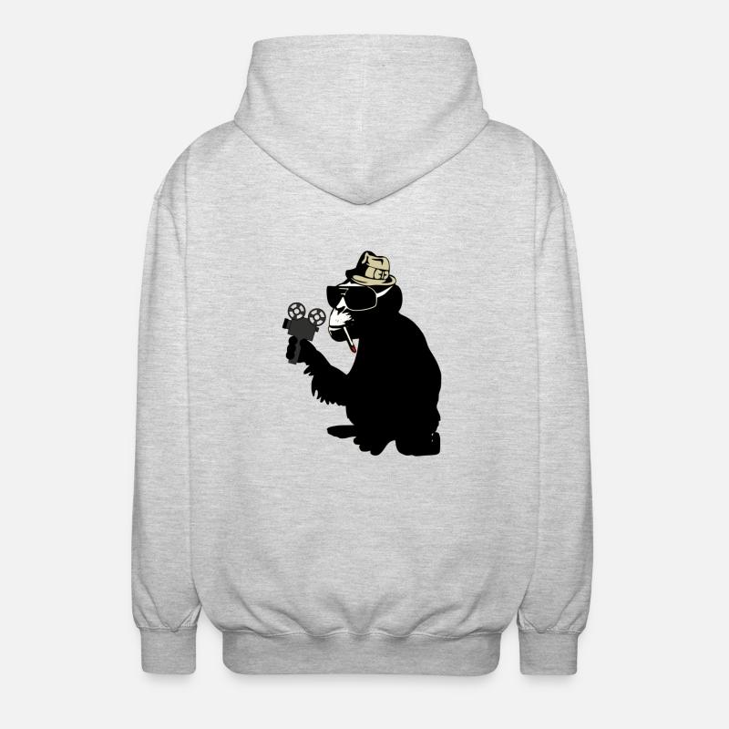 mr. brainwash monkey - Unisex Kapuzenjacke - Hellgrau meliert