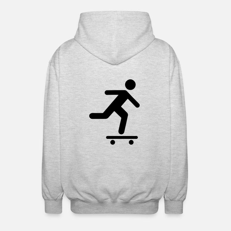 Icône Skateboarder - Veste à capuche unisexe - gris clair chiné