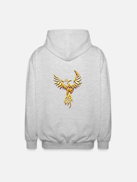 goldphoenix - Unisex Kapuzenjacke - Hellgrau meliert