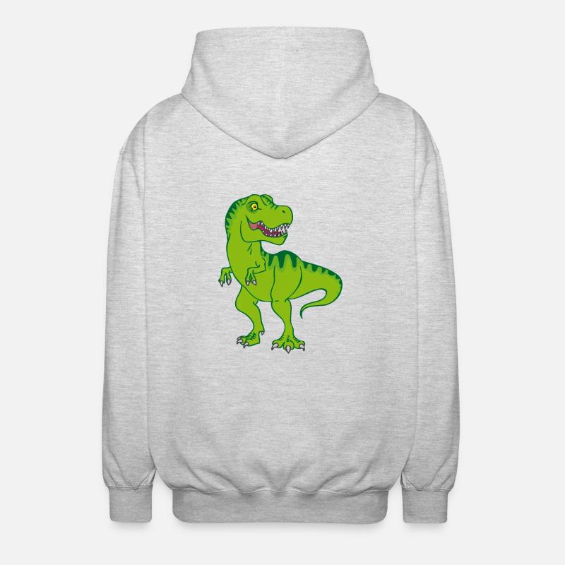 T-Rex / Vert Dinosaure Comique - Veste à capuche unisexe - gris clair chiné