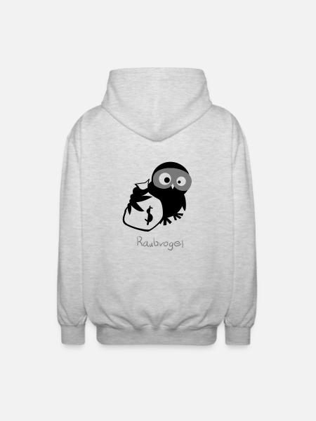 EULE // Raubvogel. - Unisex Kapuzenjacke - Hellgrau meliert