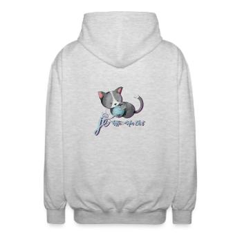 FRIEND CHAT - Unisex Hooded Jacket - light heather grey - Back - AI Model Male 185 light (185cm)