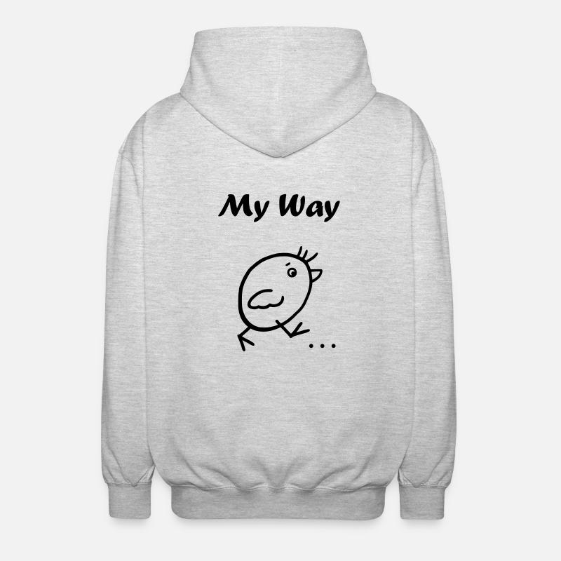 My Way - Unisex Kapuzenjacke - Hellgrau meliert