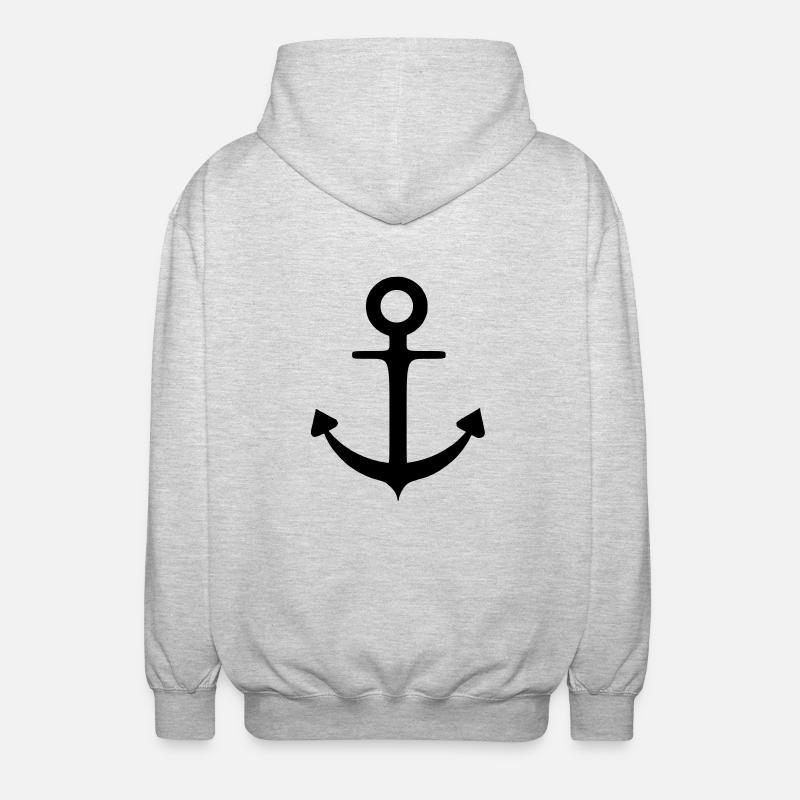 Anker - Unisex Kapuzenjacke - Hellgrau meliert