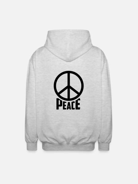 peace - Unisex Hooded Jacket - light heather grey