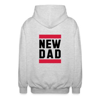 NEW DAD Funny Pregnancy Design - Unisex Kapuzenjacke - Hellgrau meliert - Hinten - AI Model Male 185 light (185cm)