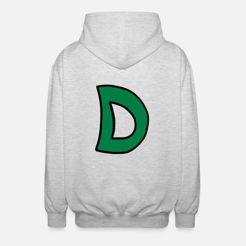 Buchstabe D Comic Cartoon - Unisex Kapuzenjacke - Hellgrau meliert