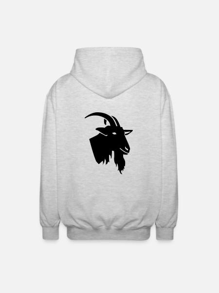 Ziege - Unisex Kapuzenjacke - Hellgrau meliert