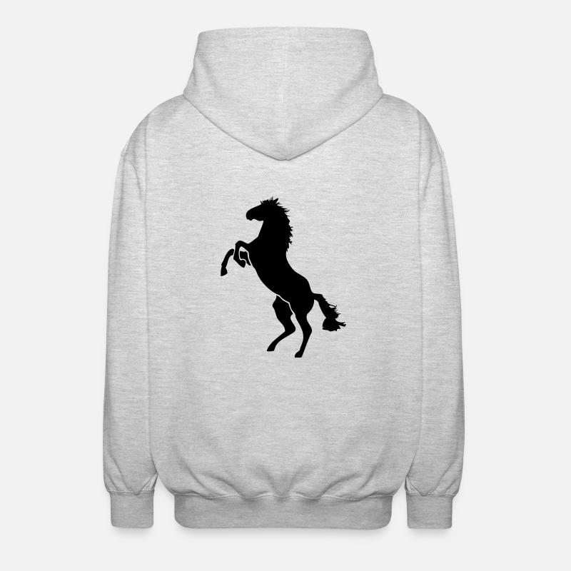 Pferd - Horse - Unisex Kapuzenjacke - Hellgrau meliert