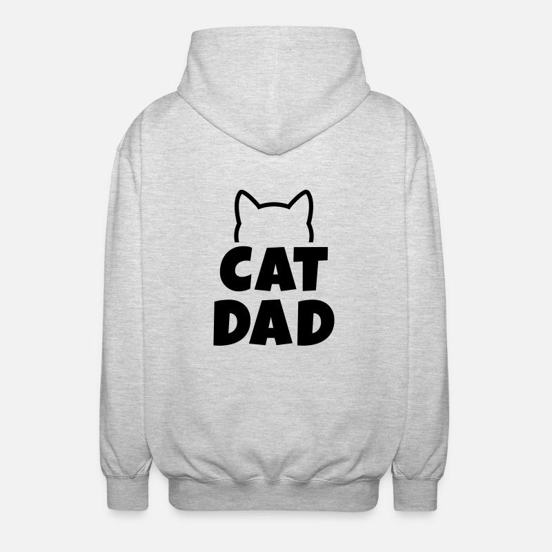 Cat Dad - Unisex Kapuzenjacke - Hellgrau meliert