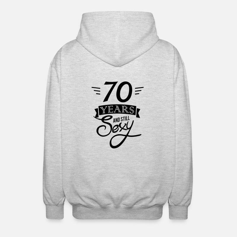 70 years and still sexy - Unisex Kapuzenjacke - Hellgrau meliert