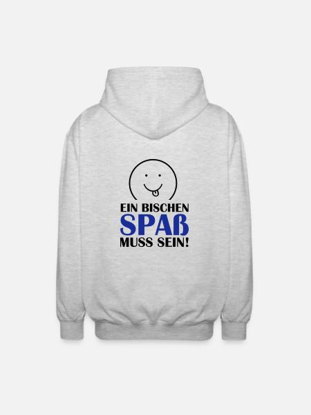 (spass_muss_sein_02) - Unisex Kapuzenjacke - Hellgrau meliert