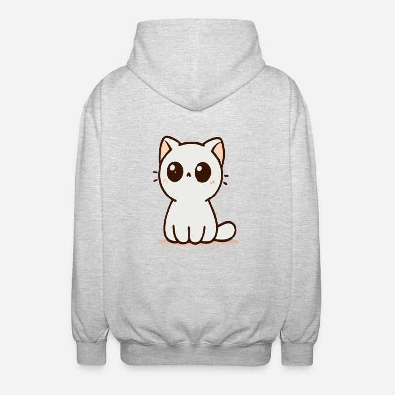 Chat - Veste à capuche unisexe - gris clair chiné