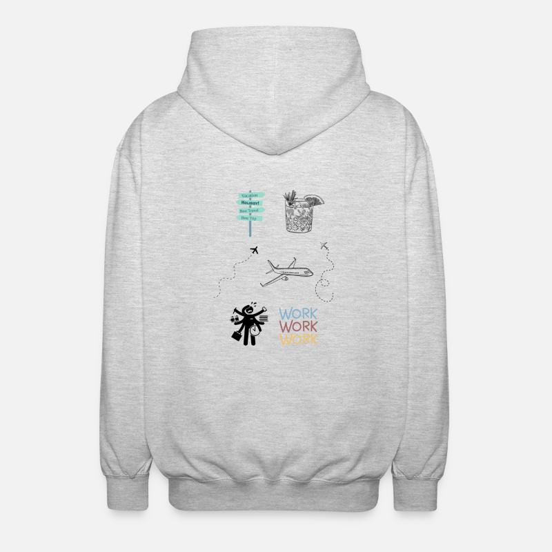 Work vs. Vacation - Unisex Hooded Jacket - light heather grey