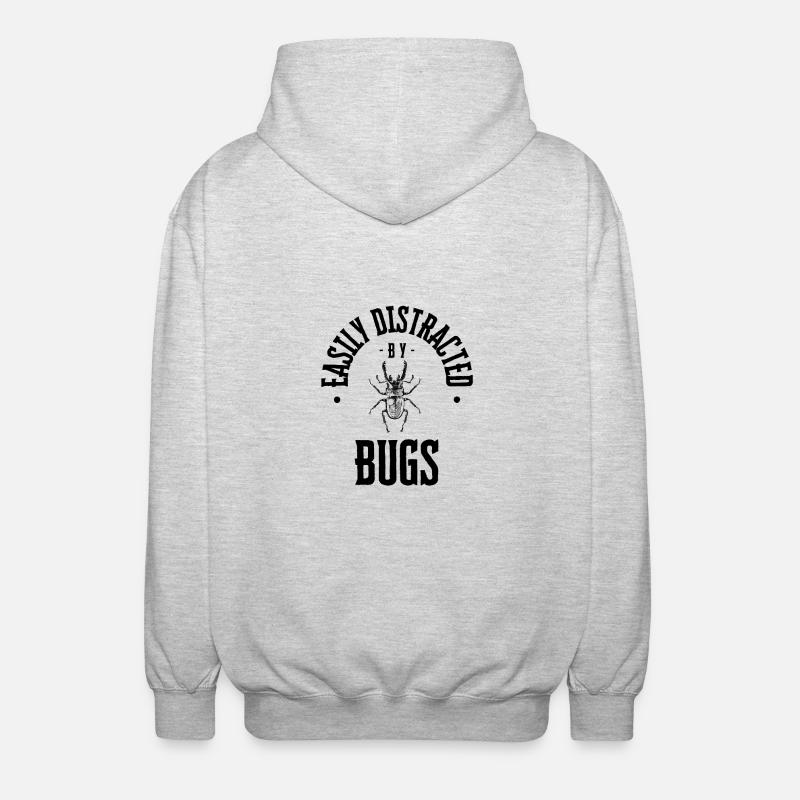 Distracted by Bugs - Unisex Kapuzenjacke - Hellgrau meliert