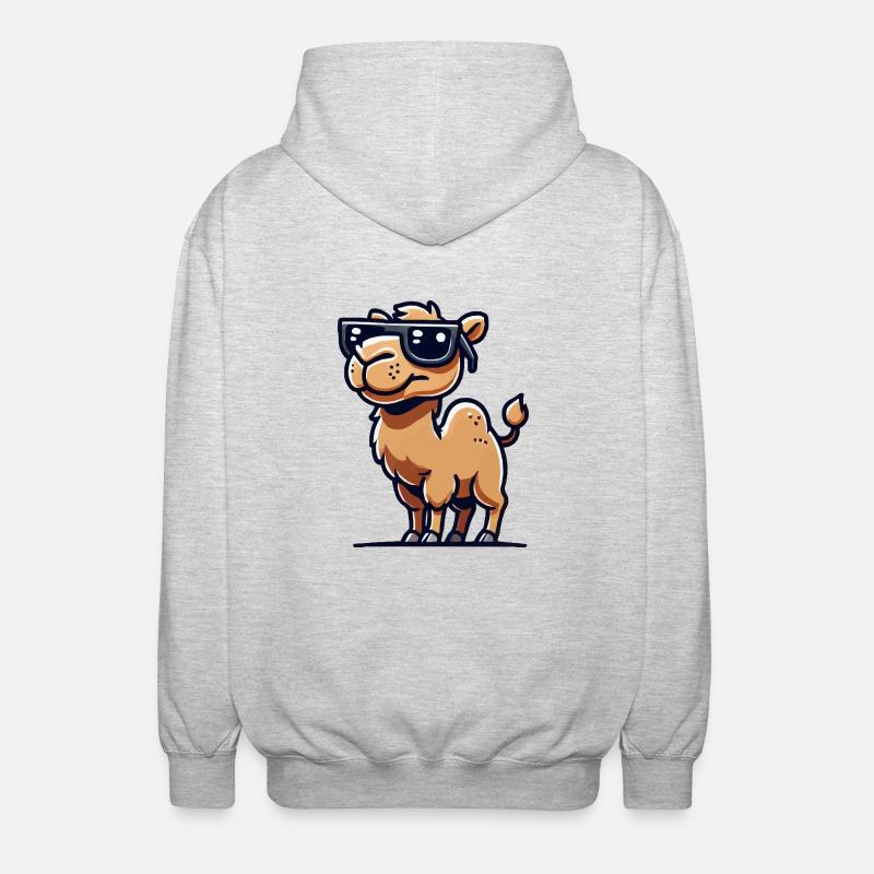 kamel comic sonnenbrille - Unisex Kapuzenjacke - Hellgrau meliert