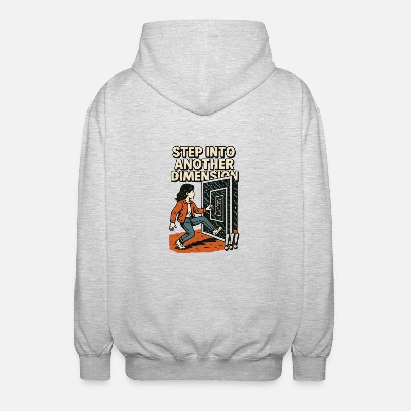 Step into another Dimension - Unisex Hooded Jacket - light heather grey