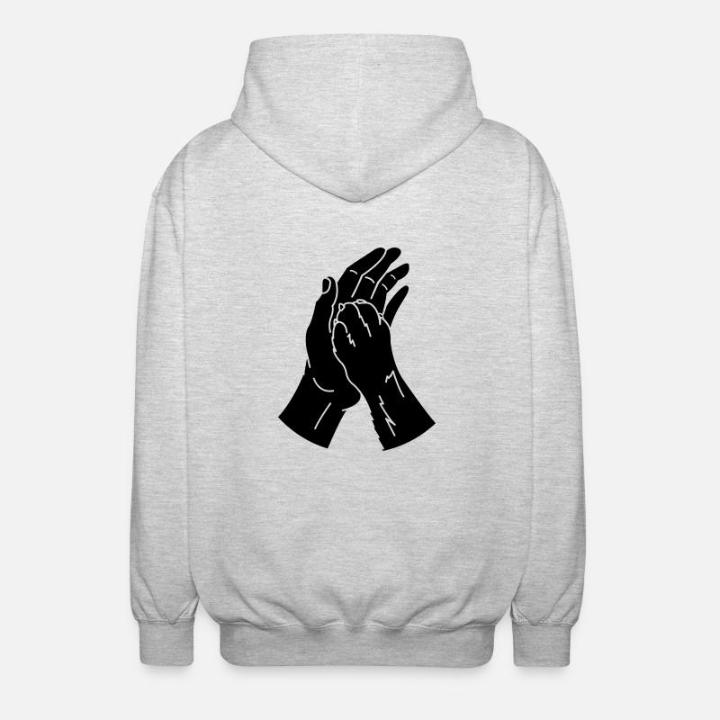 tierpfote hand - Unisex Kapuzenjacke - Hellgrau meliert