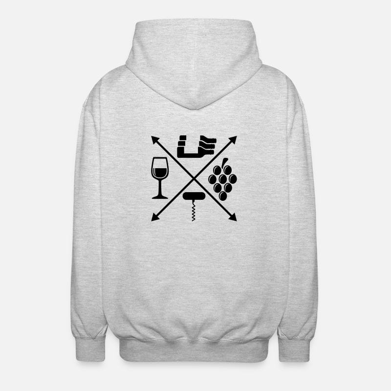 Wein - Unisex Kapuzenjacke - Hellgrau meliert