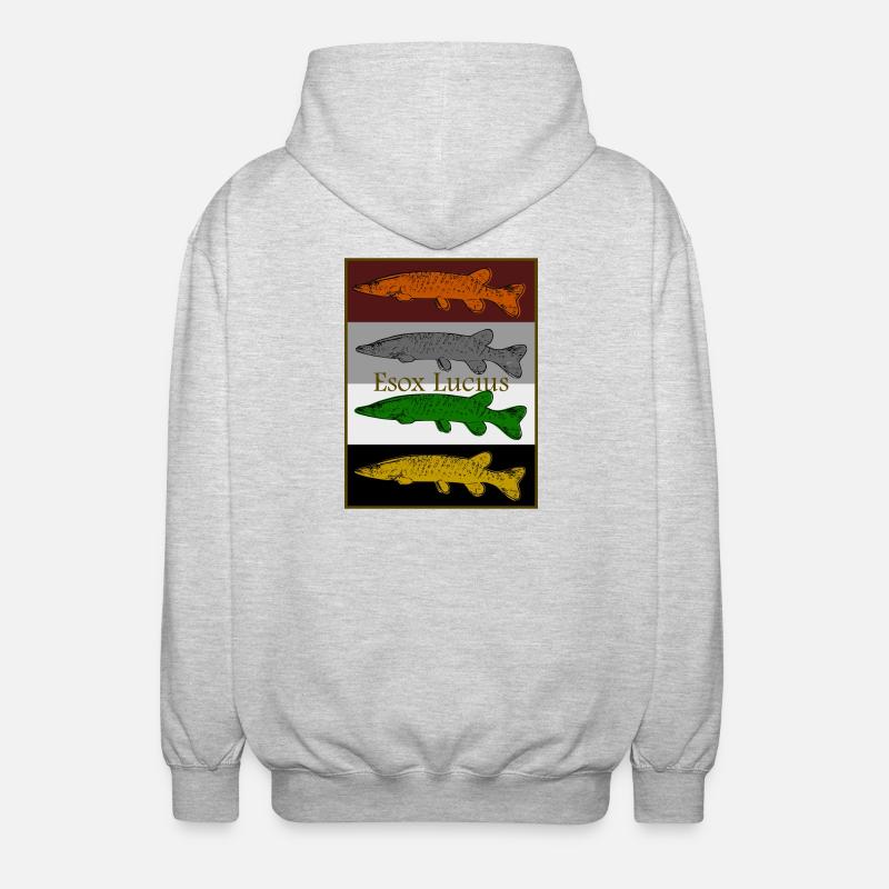 Buntes Hecht Design - Unisex Kapuzenjacke - Hellgrau meliert