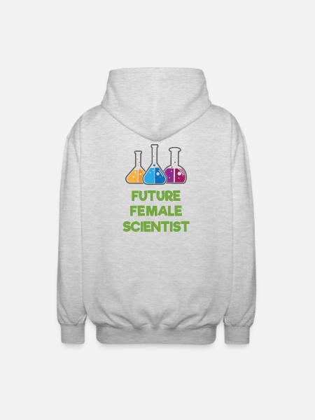 Future Female Scientist - Unisex Hooded Jacket - light heather grey