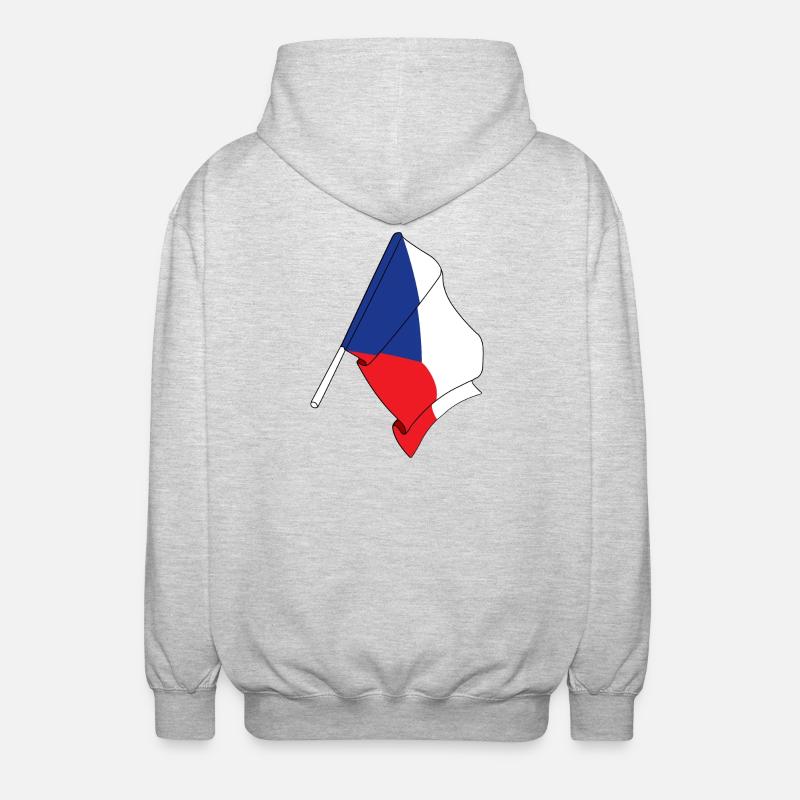 Drapeau de la République tchèque - Veste à capuche unisexe - gris clair chiné