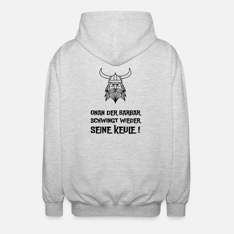 Onan der Barbar - Unisex Kapuzenjacke - Hellgrau meliert