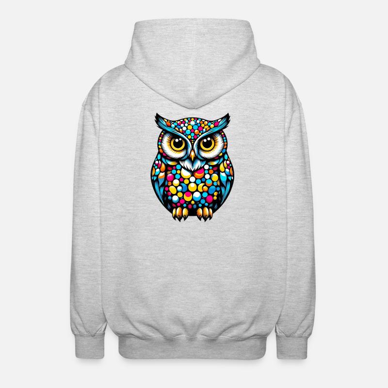 Eule - Unisex Kapuzenjacke - Hellgrau meliert