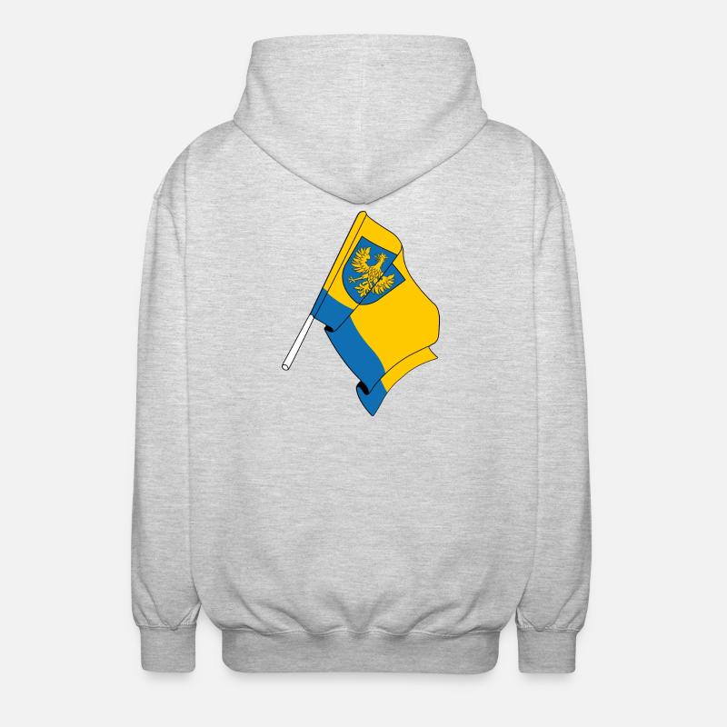 Drapeau Opole Pologne - Veste à capuche unisexe - gris clair chiné
