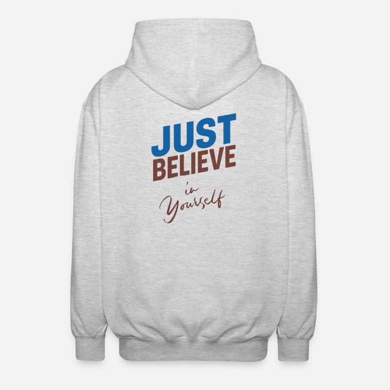 GLAUBE EINFACH AN DICH SELBST - Unisex Kapuzenjacke - Hellgrau meliert