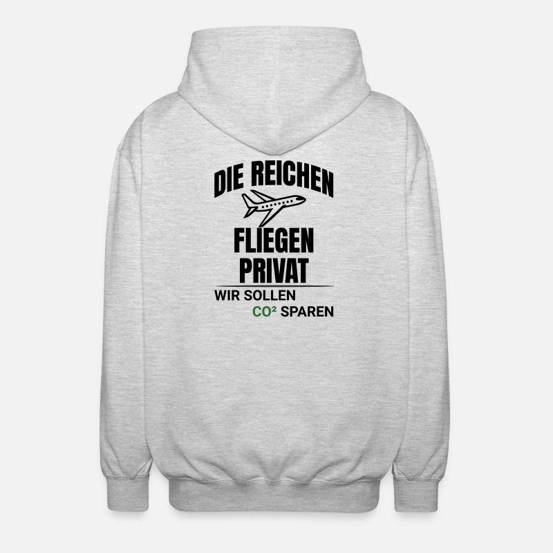 Abstraktes CO2 Klimaschutz Design - Unisex Kapuzenjacke - Hellgrau meliert