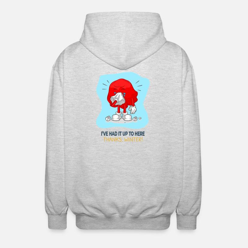 I've Had It Up to Here – Thanks Winter! - Unisex Hooded Jacket - light heather grey