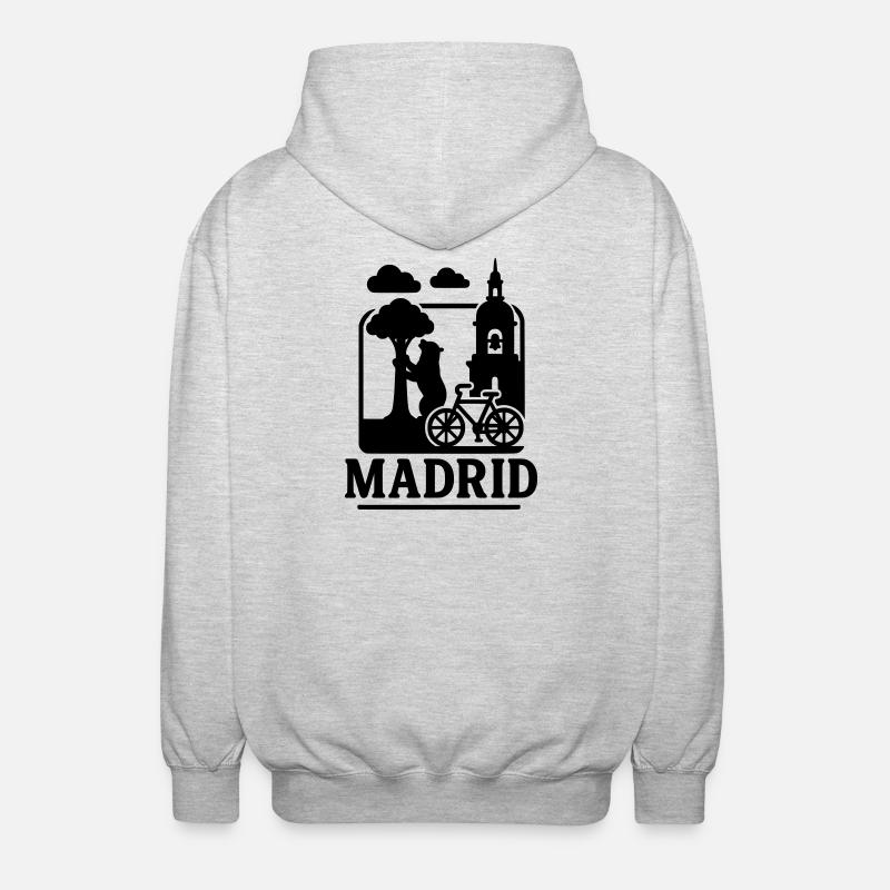 Monuments de Madrid - Veste à capuche unisexe - gris clair chiné