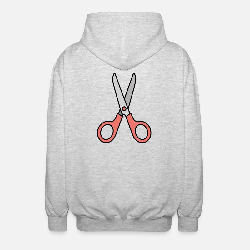 Scissors - Comic Scissors - Unisex Hooded Jacket - light heather grey