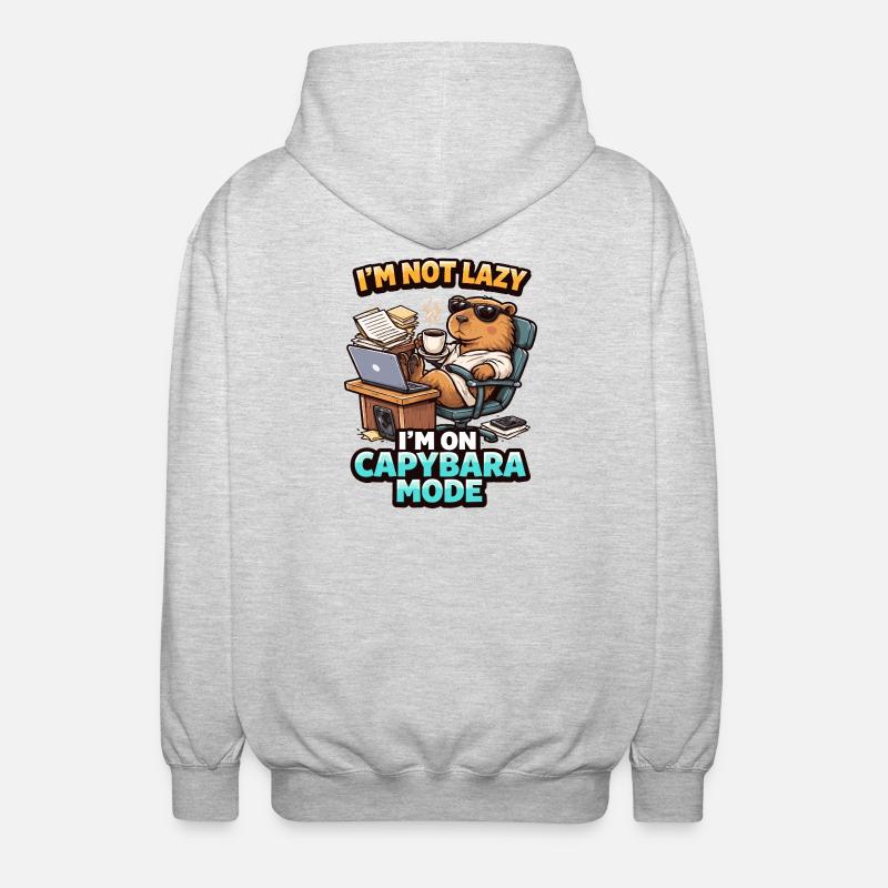 Mode Capybara Pas Lazy Bear - Veste à capuche unisexe - gris clair chiné