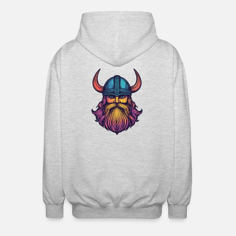 Wikinger Helm - Unisex Kapuzenjacke - Hellgrau meliert