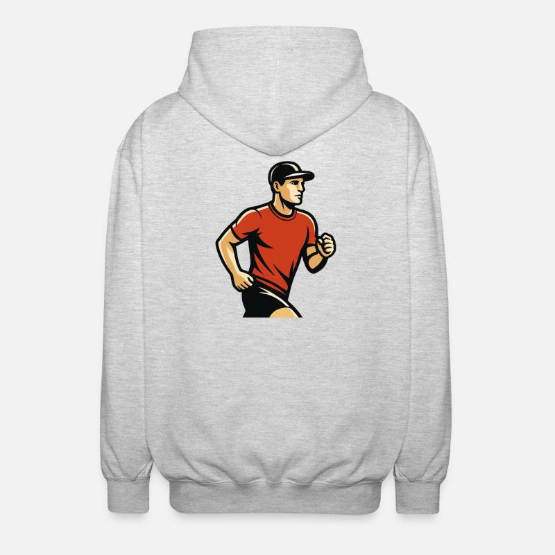 Rotfußfrettchen-Silhouette im Park - Unisex Kapuzenjacke - Hellgrau meliert