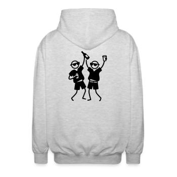 Bonhomme allumette des amis de fête - Veste à capuche unisexe - gris clair chiné - Dos - AI Model Male 185 light (185cm)