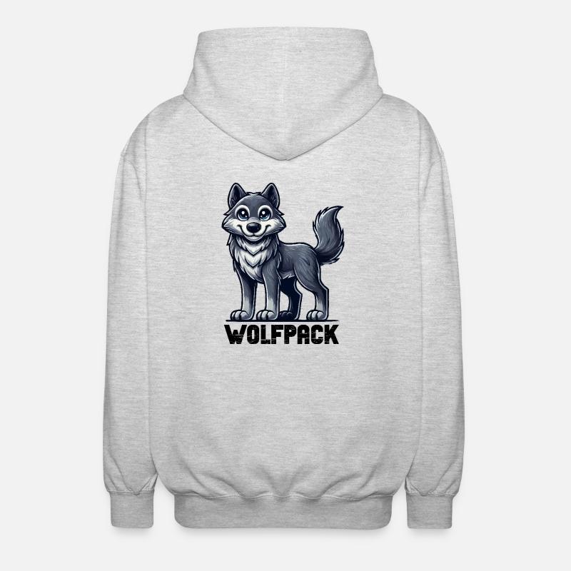 Wolf Comic - Unisex Hooded Jacket - light heather grey