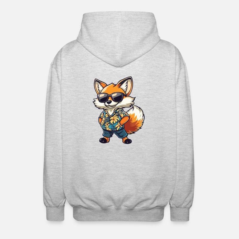 Fox Comic Funny Summer - Unisex Hooded Jacket - light heather grey