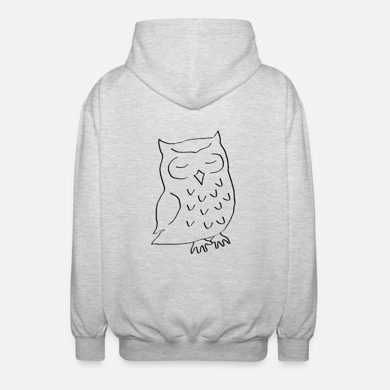 Hibou dessin cadeau anniversaire bébé - Veste à capuche unisexe - gris clair chiné